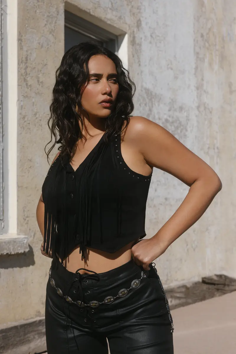 Fringe Denim Bustier 1