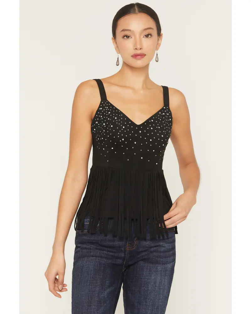 Fringe Sequin Sleeveless Tank Top 1