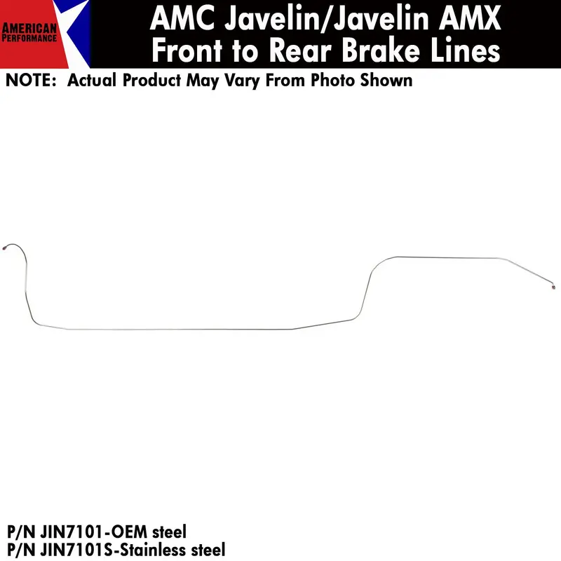 Front To Rear Brake Line, 1971-74 Amc Javelin, Javelin Amx (Oe Steel Or Stainless) - Drop Ships In Approx. 4-6 Weeks 1