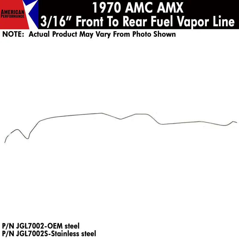Fuel Line, 3/16" Front To Rear Return, 1970 Amc Amx (Oe Steel Or Stainless) - Drop Ships In Approx. 4-6 Weeks 1
