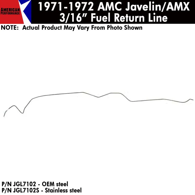 Fuel Line, 3/16" Front To Rear Return, V-8, 1971-72 Amc Javelin, Javelin Amx (Oe Steel Or Stainless) - Drop Ships In Approx. 4-6 Weeks 1
