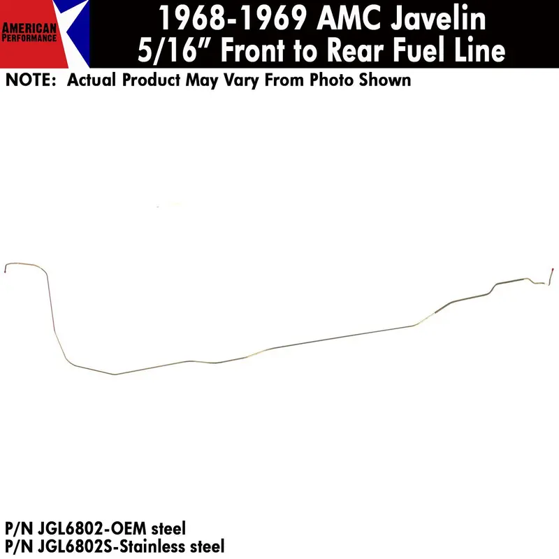 Fuel Line, 5/16" Main Front To Rear, 8-Cylinder, 1968-69 Amc Javelin (Oe Steel Or Stainless) - Drop Ships In Approx. 4-6 Weeks 1