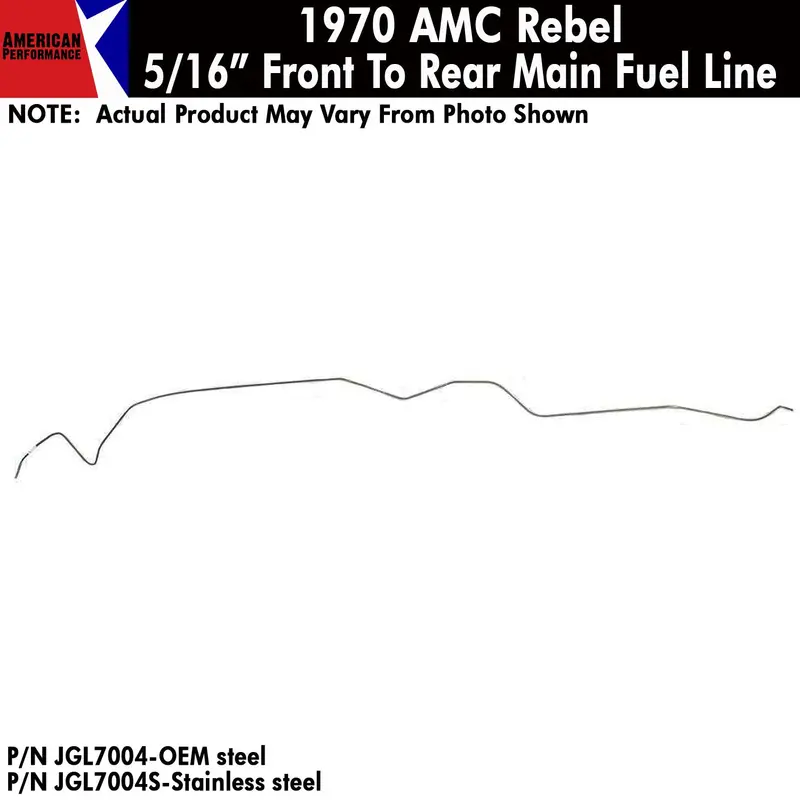 Fuel Line,  5/16" Main Front To Rear, V-8, 1970 Amc Rebel (Oe Steel Or Stainless) - Drop Ships In Approx. 4-6 Weeks 1