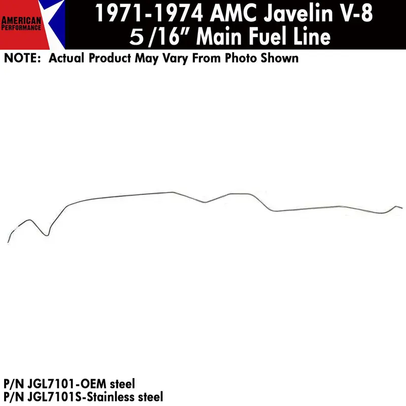 Fuel Line, 5/16" Main Front To Rear, V-8, 1971-74 Amc Javelin (Oe Steel Or Stainless) - Drop Ships In Approx. 4-6 Weeks 1