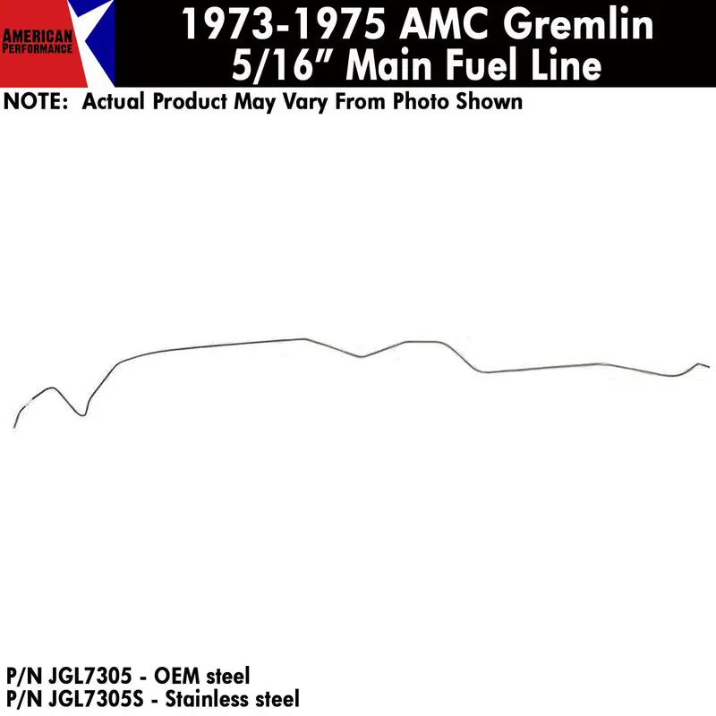 Fuel Line, 5/16" Main Front To Rear, V-8, 1973-75 Gremlin (Oe Steel Or Stainless) - Drop Ships In Approx. 4-6 Weeks 1