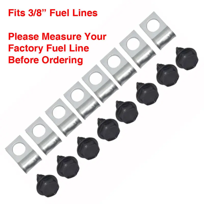 Fuel Line Clip Kit, 3/8", 16-Piece, 1955-88 Amc, Rambler, Eagle 1