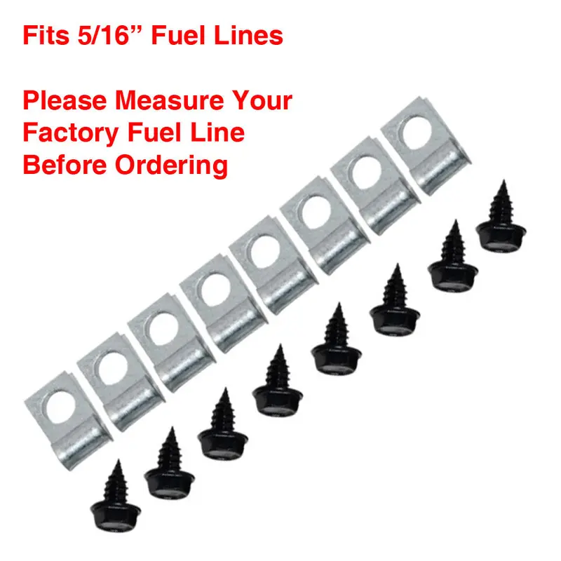Fuel Line Clip Kit, 5/16", 16-Piece, 1955-88 Amc, Rambler, Eagle 1