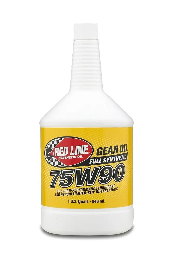 Gear Oil, 75W90, Red Line Synthetic, 1 Quart Bottle (2 Bottles Required) 1