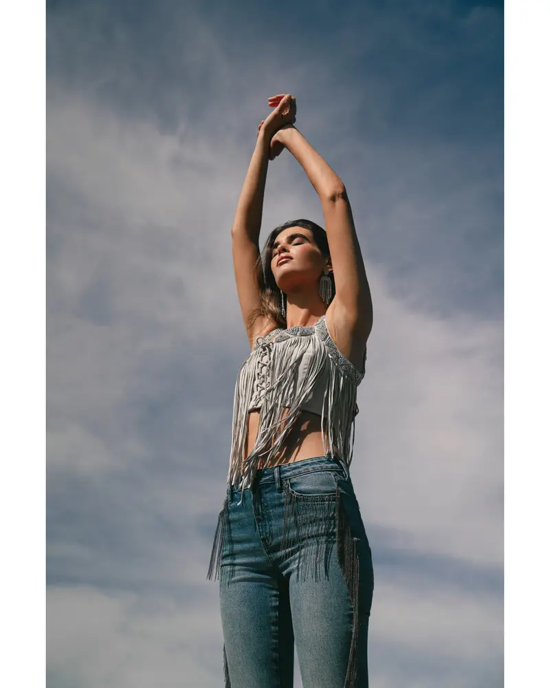 Georgia Fringe Lace-Up Bustier 1