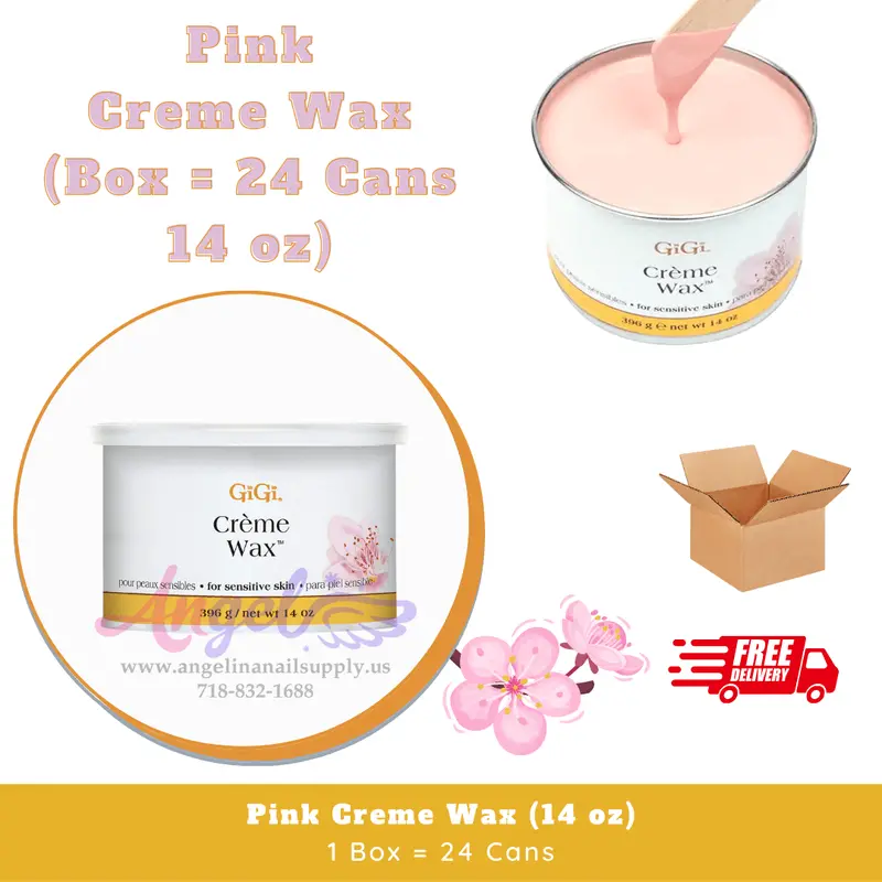 Gigi Crème Pink Wax (24 Cans / Box - 14 Oz Each Can) 1