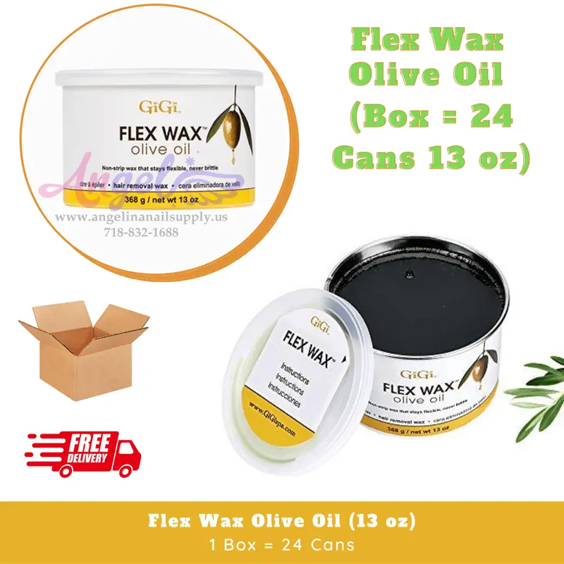 Gigi Flex Wax Olive Oil Non-Strip (24 Cans / Box - 13Oz Each Can) 1