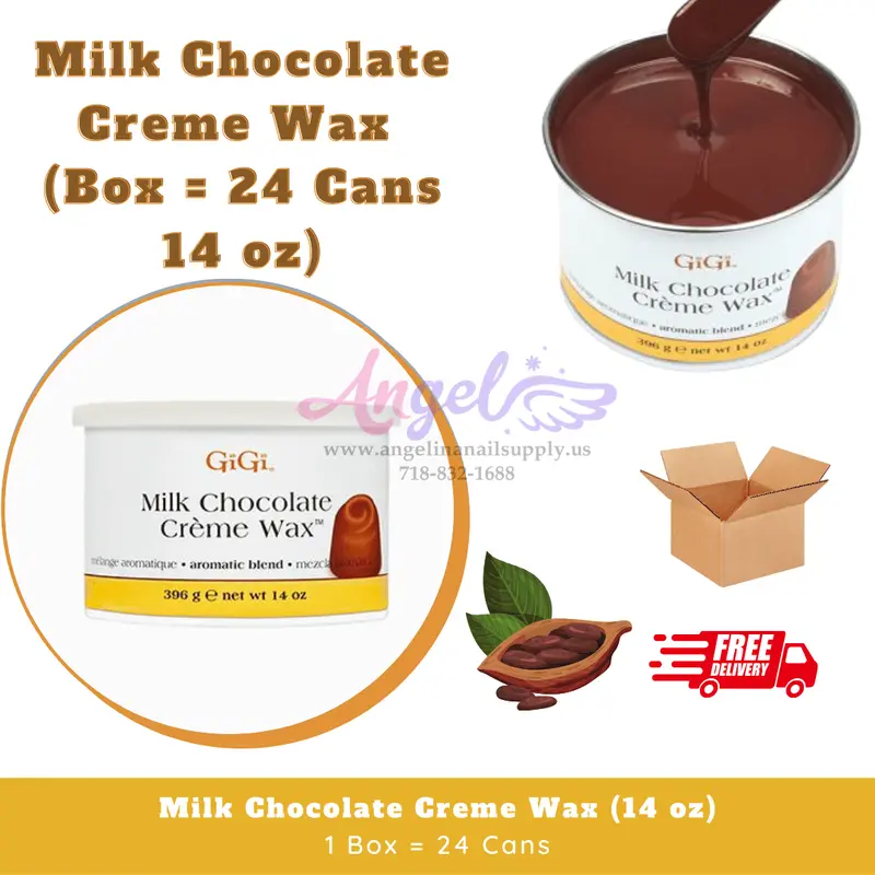Gigi Milk Chocolate Creme Wax (24 Cans/Box - 14 Oz Each Can) 1