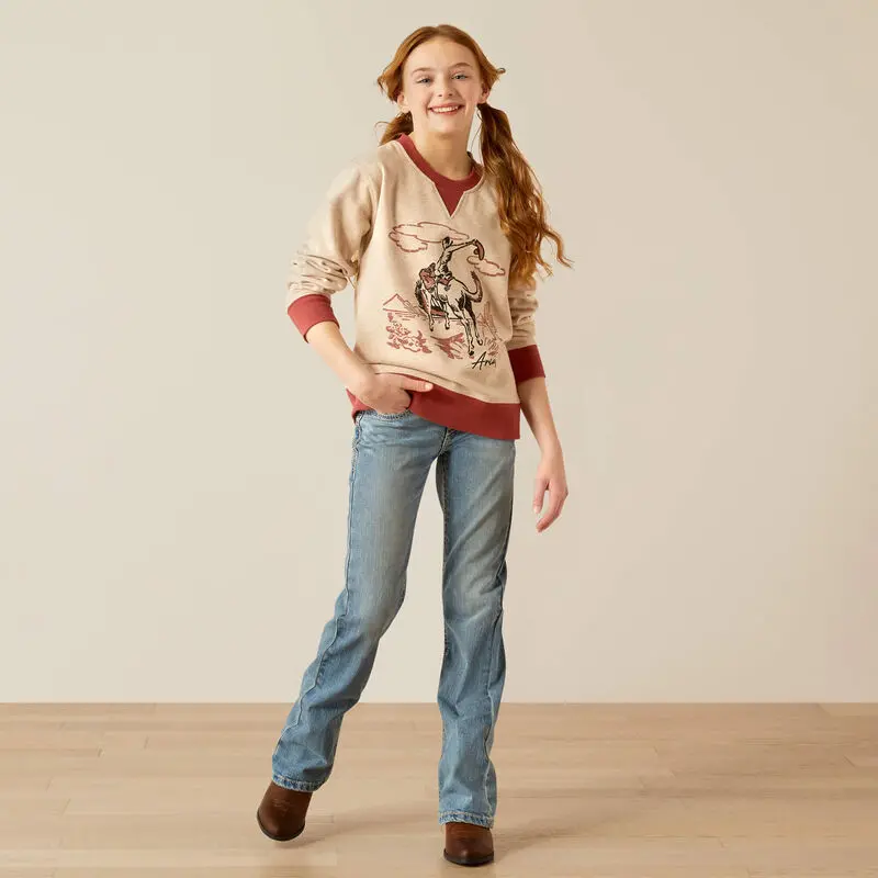 Girls Ariat Bronc Junior Sweatshirt - 10053886 1