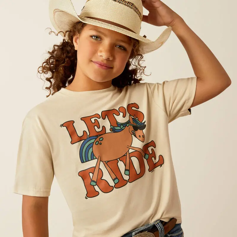Girls Ariat Lets Ride T-Shirt - 10055158 1