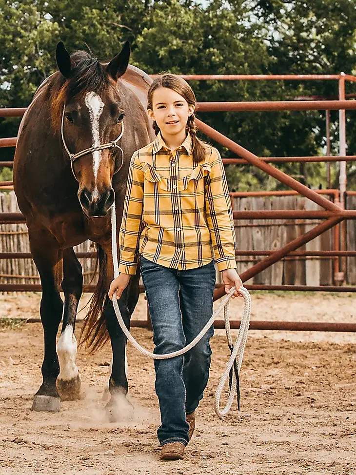 Girl's Wrangler Premium Patch® Jean (4-14) In Medium Blue - 09Mwgms 1