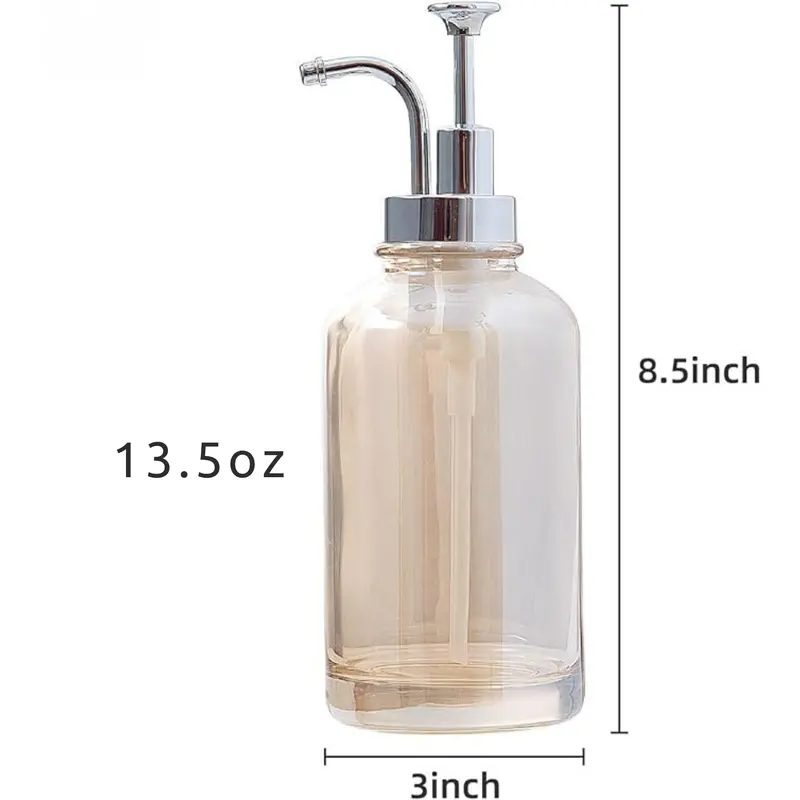 Glass Soap Dispenser Pump 13.5 Oz 1