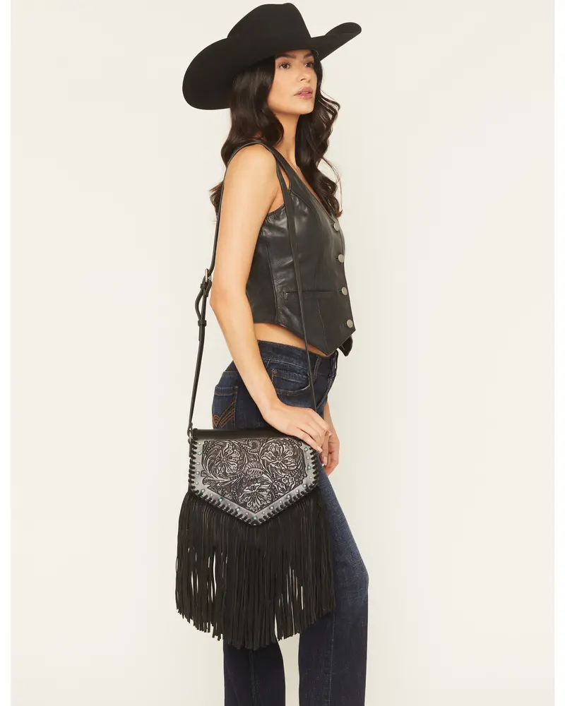 Granada Tooled Fringe Crossbody Bag 1