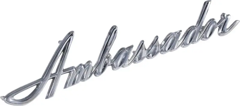 Grille Emblem, "Ambassador"Script, 7" & 8" Sizes, 1969 Amc Ambassador (1 Required) 1