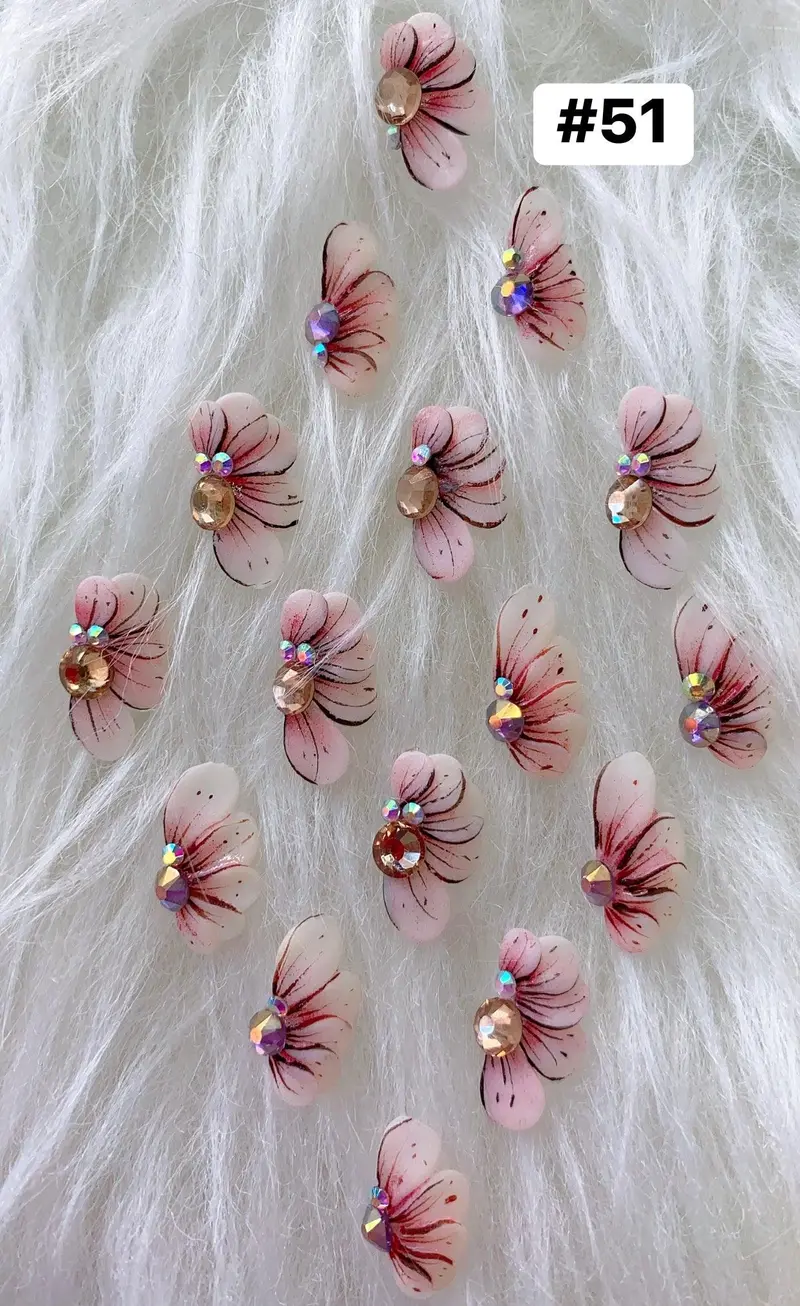 Handmade Nail 3D Flower (#051 - #060) 1