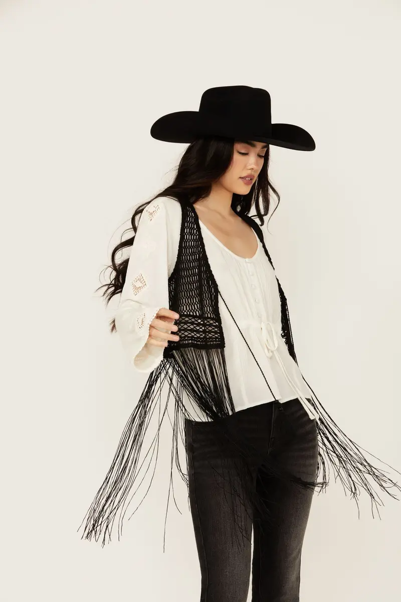 Hawls Crochet Fringe Vest 1