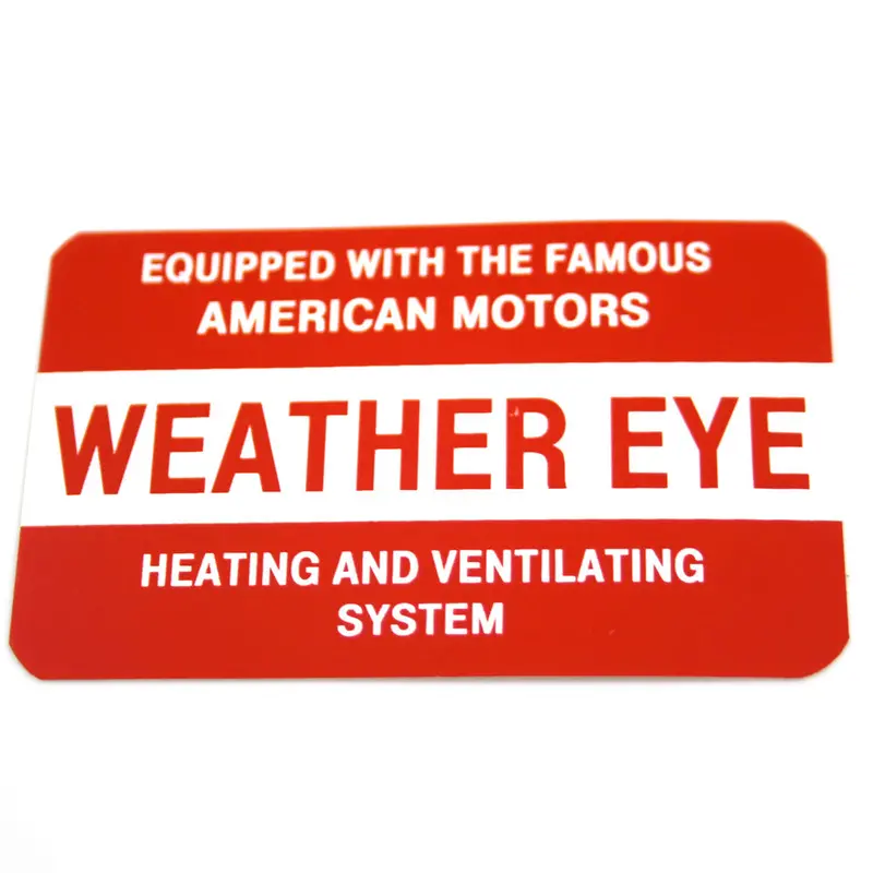 Heater Vent Decal, Weather Eye, 1957-68 Amc, Rambler 1