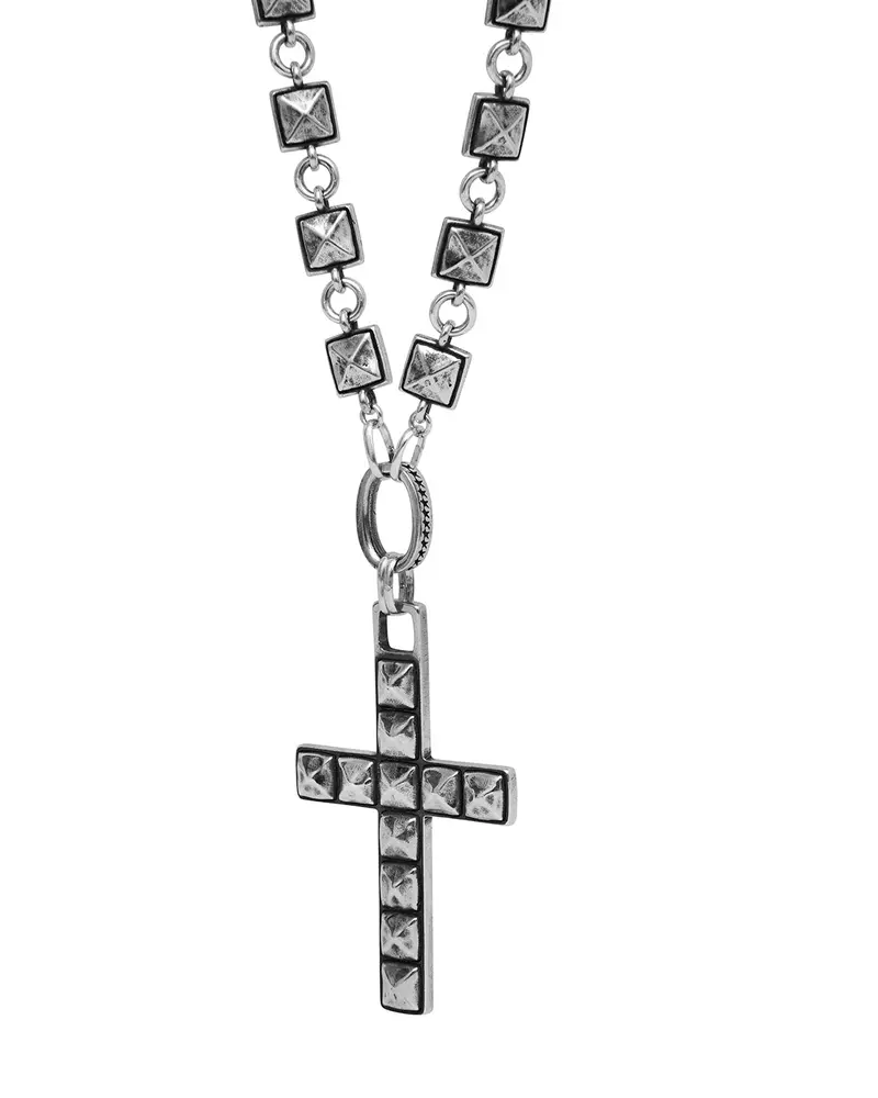Heavy Studded Cross Necklace 1
