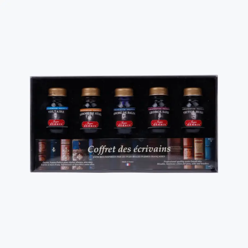 Herbin - Fountain Pen Ink - Set Of 5 - Coffret Des Écrivains 1