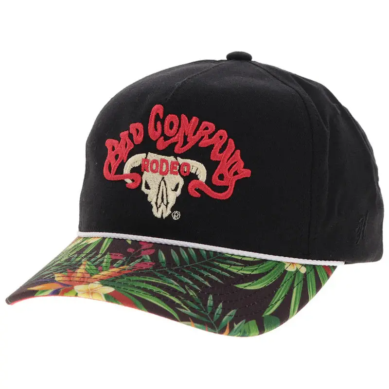 Hooey Bad Company Hat Black W/Floral - Bc003t-Bkfl 1