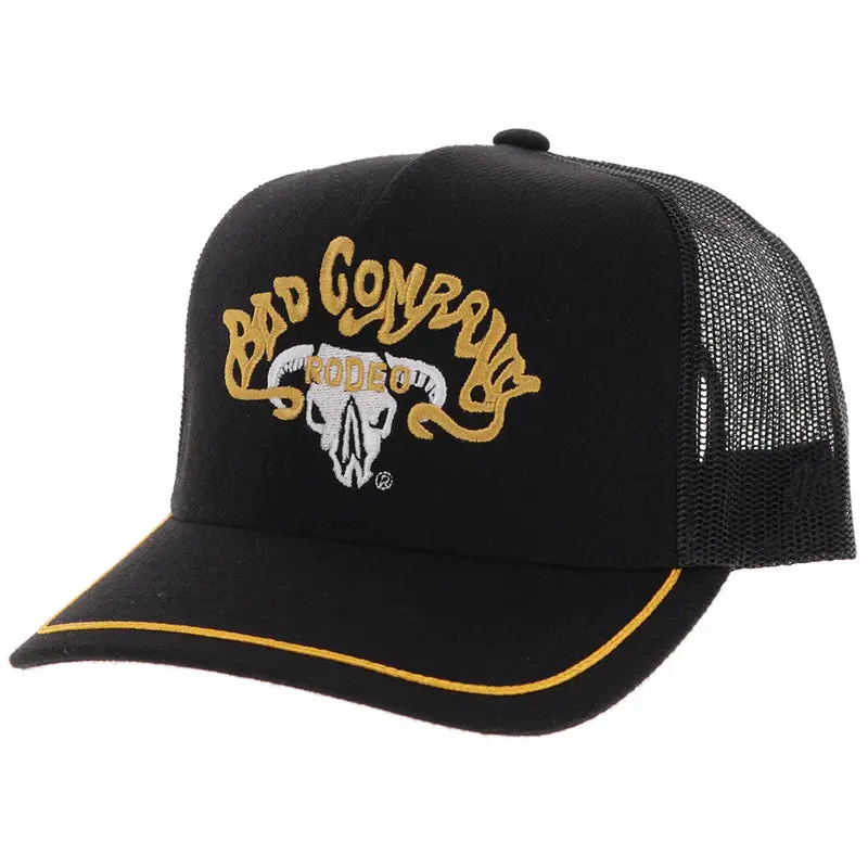 Hooey Bad Company Hat Black W/Yellow & White Logo - Bc005t-Bk 1