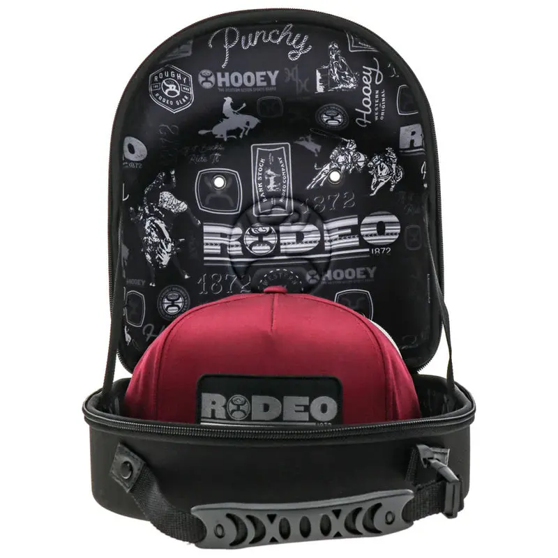 Hooey Black Large Cap Carrier W/Rodeo Pattern Interior - Cc010 1