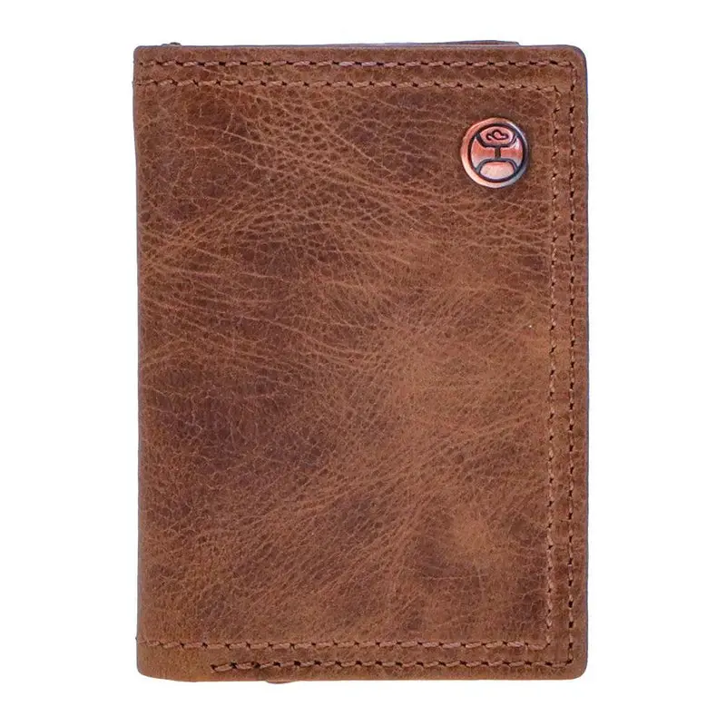 "Hooey Classic" Smooth Brown Trifold Wallet - Htf001-Br 1
