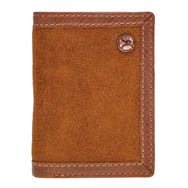 Hooey "Roughy Classic" Roughout Brown Leather Trifold Wallet - Rtf001-Tnbr 1