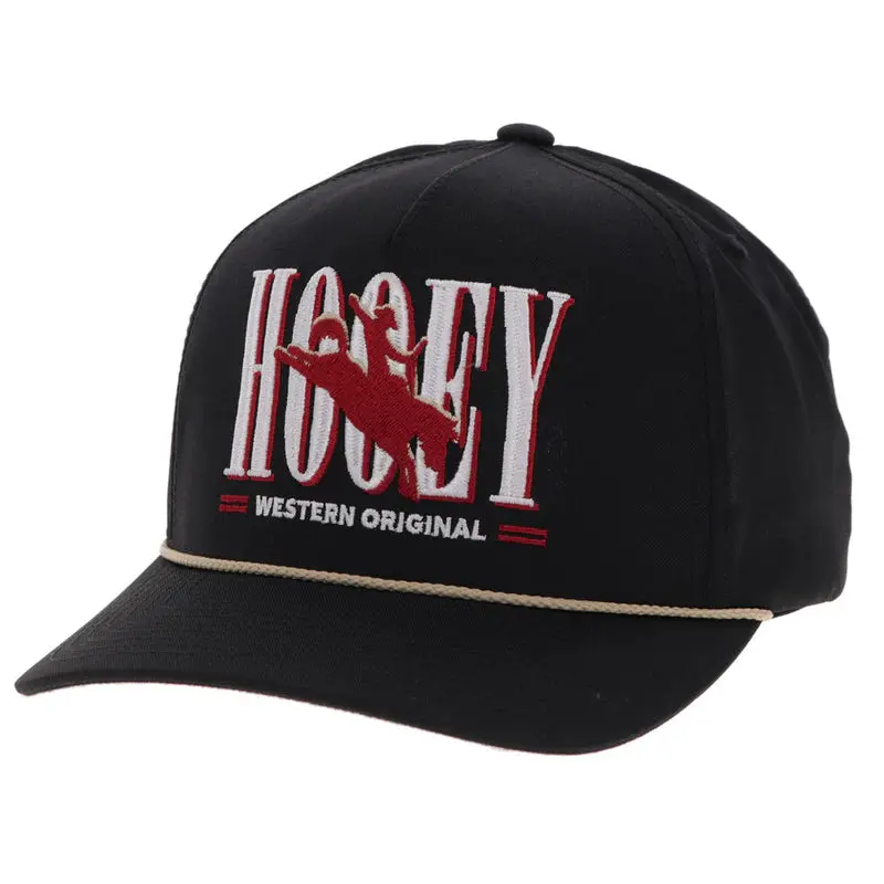 Hooey "Wild Ride" Hat Black W/Hooey Embroidered Logo - 2569T-Bk 1