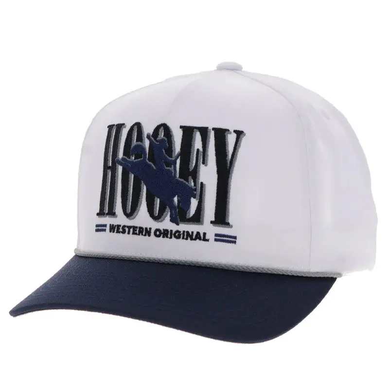 Hooey "Wild Ride" Hooey Hat White W/Navy Hooey Embroidered - 2569T-Whnv 1