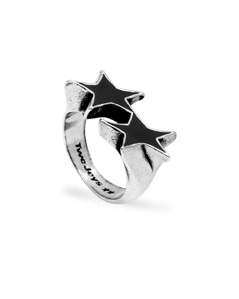 Icon Black Enameled Single Ring 1