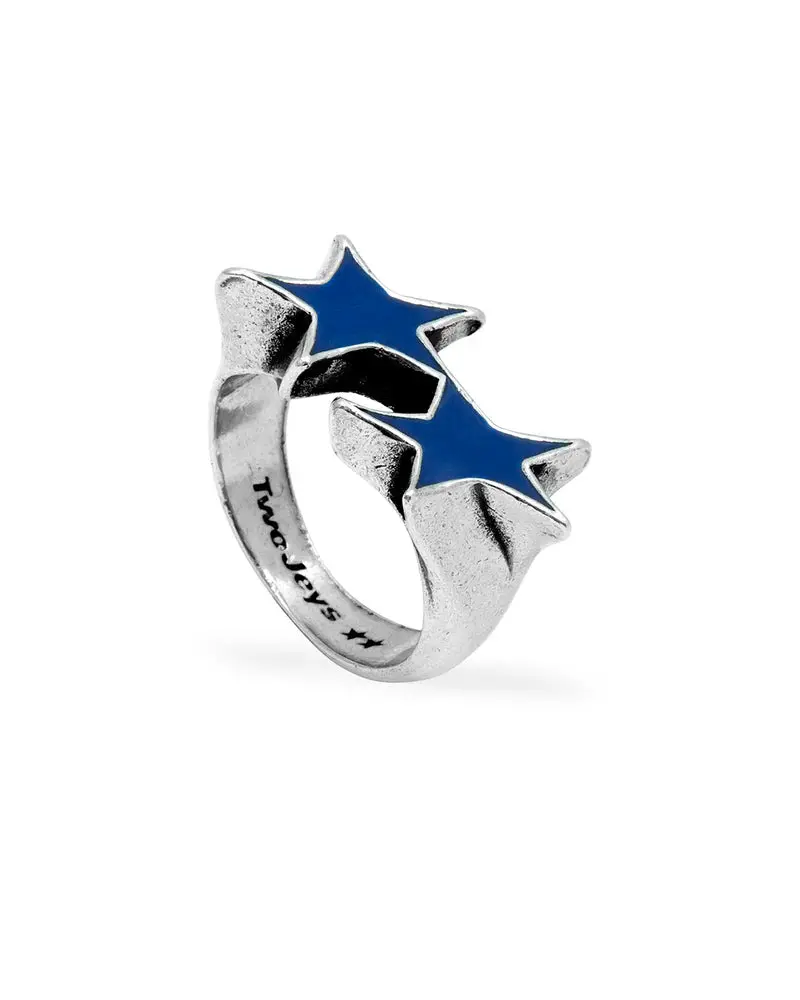 Icon Blue Enameled Single Ring 1