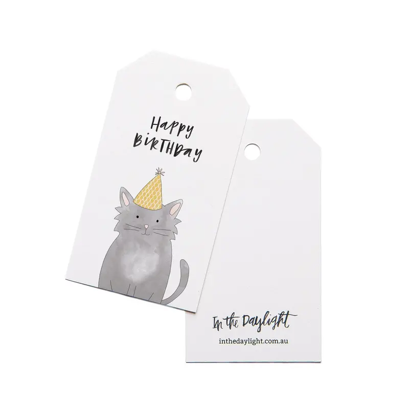 In The Daylight - Gift Tags - Pack Of 5 - Birthday Cat 1