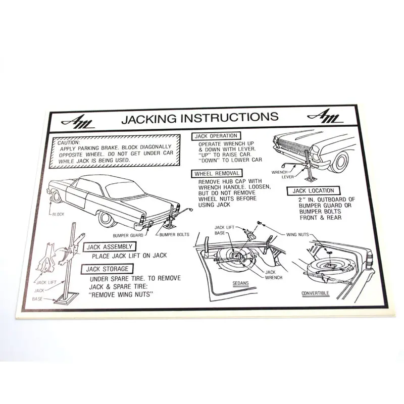 Jack Instructions Decal, 1965-66 Ambassador 1