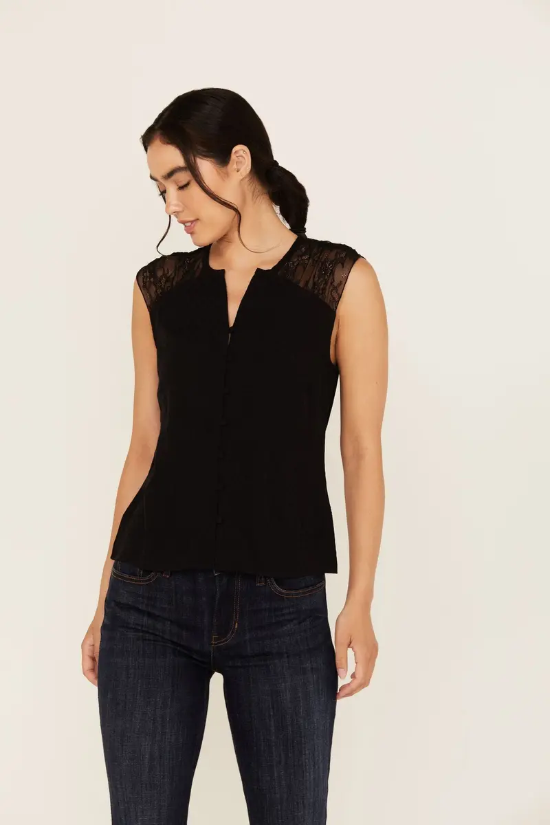 Joya Jacquard Sleeveless Top 1