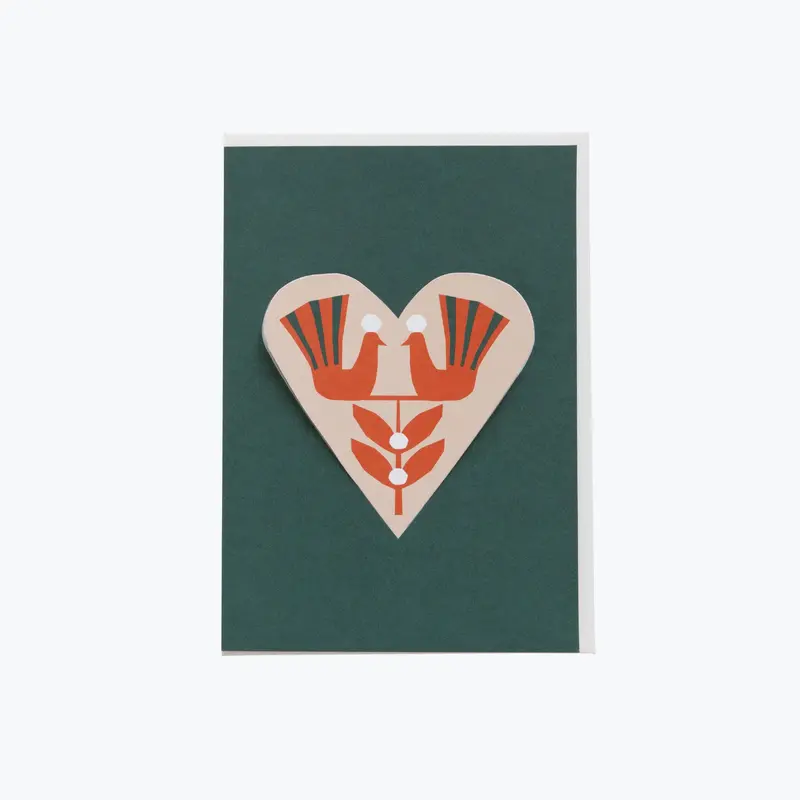 Jurianne Matter - Card - Birds - Dark Green 1
