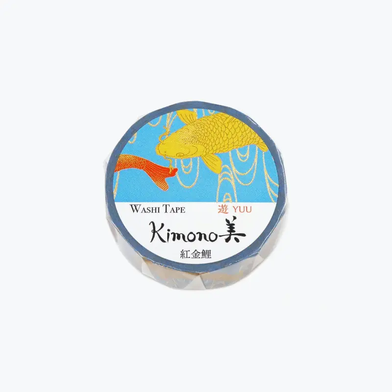 Kamiiso - Washi Tape - Kimono Beauty - Red And Gold Carp 1