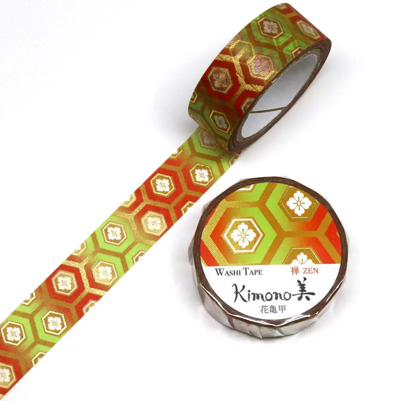 Kamiiso - Washi Tape - Kimono Ii - Flower Tortoiseshell 1