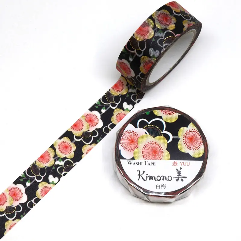 Kamiiso - Washi Tape - Kimono Ii - White Plum 1