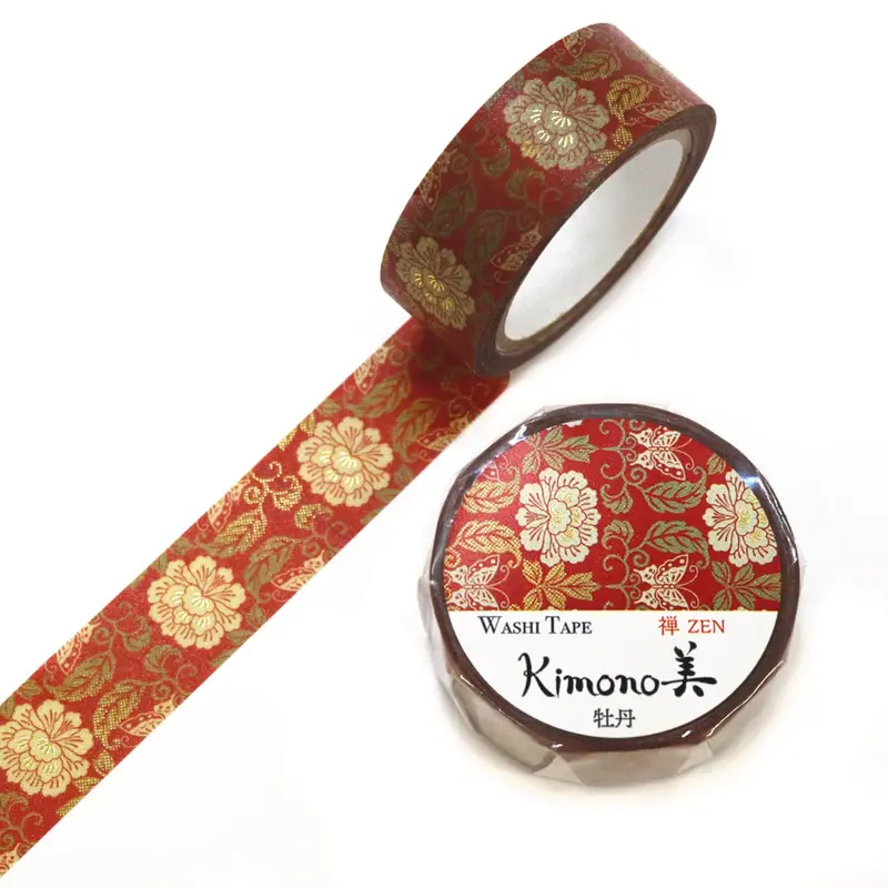 Kamiiso - Washi Tape - Kimono Iii - Peony 1