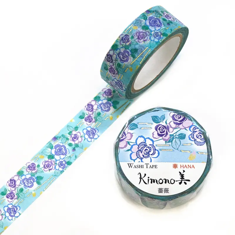 Kamiiso - Washi Tape - Kimono Iii - Rose 1