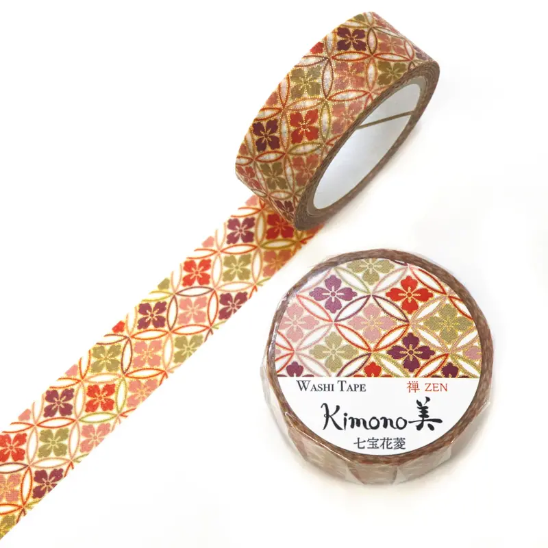 Kamiiso - Washi Tape - Kimono Iii - Shippo Hanabishi 1