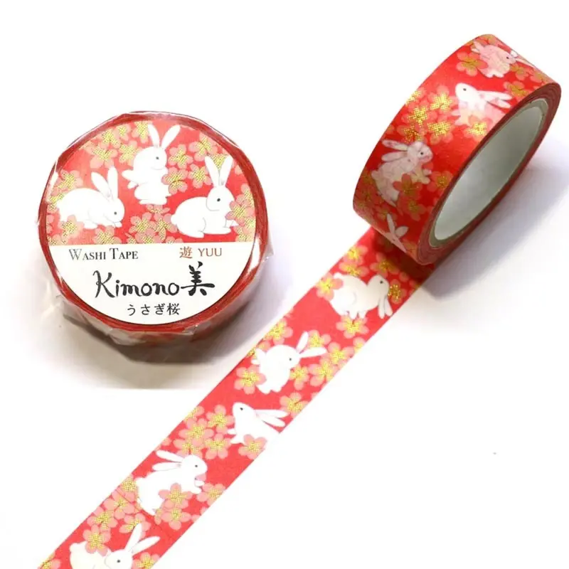 Kamiiso - Washi Tape - Kimono - Rabbit Sakura 1