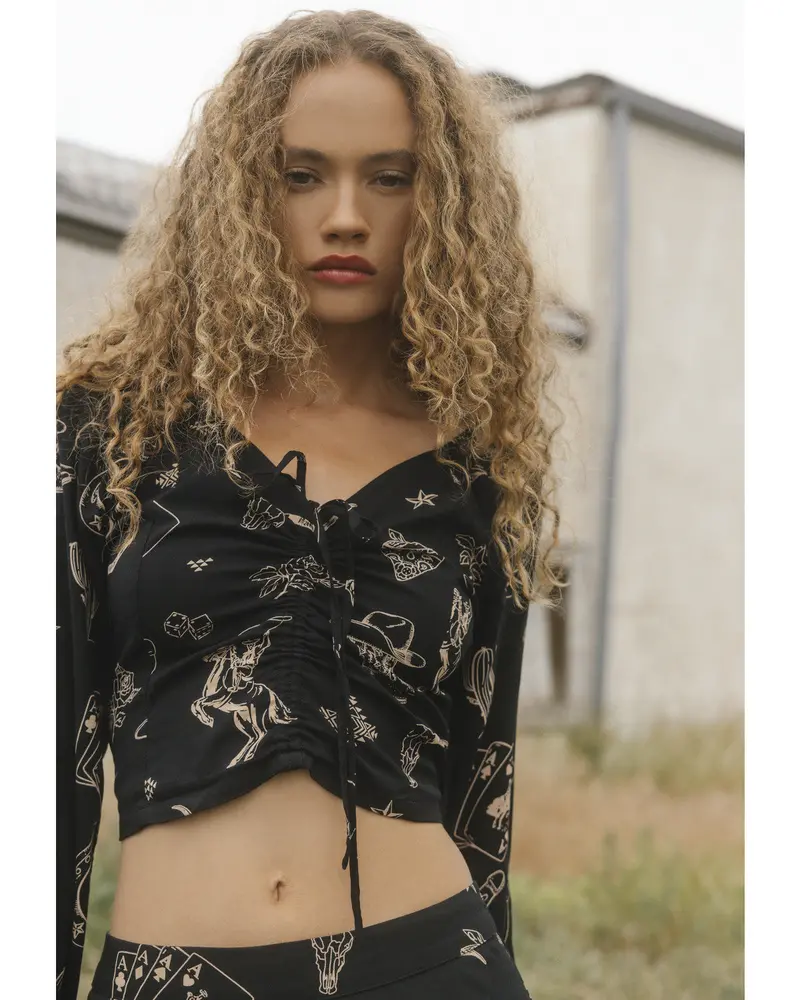 Keystone Conversational Print Long Sleeve Top 1
