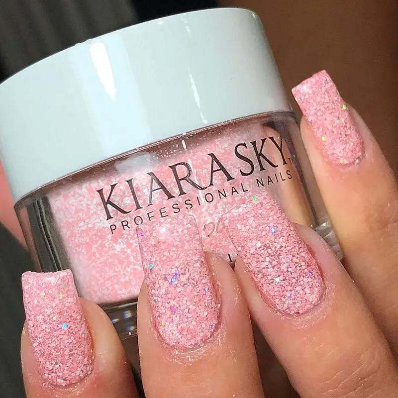 Kiara Sky Dip Powder D496 Pinking Of Sparkle 1