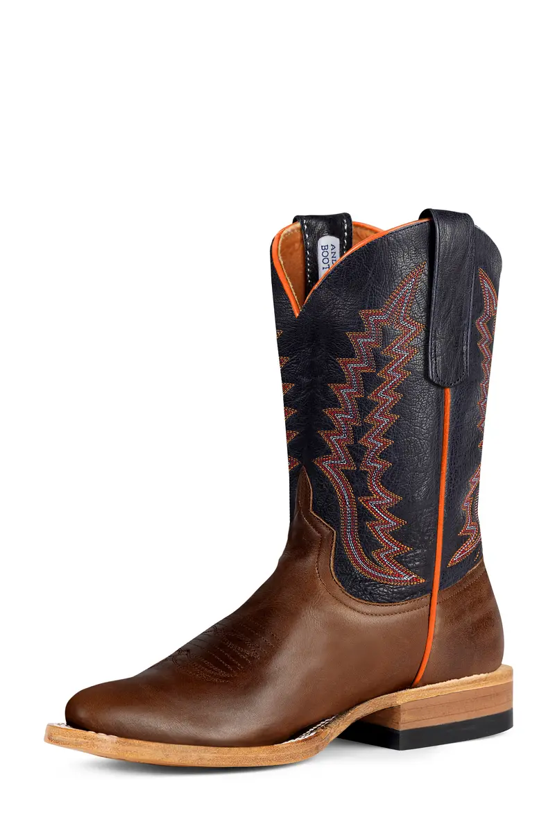 Kid's Anderson Bean Brown Distressed Avatar With Navy Denver Calf Tops - Abk5101 1